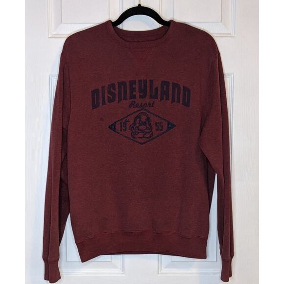 Disney Parks Disneyland Resort Burgundy Grumpy 1955 Pullover Crew Neck Sweater S - Picture 1 of 13